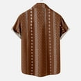 thumbnail image 4 of HAPIMO Lapel Collar Fashion Tops Short Sleeve T-Shirt for Men Hawaii Polka Dot Graphic Print Blouse Men's Summer Beach Shirts Casual Button Tee Clothes Brown XL, 4 of 5