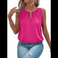 thumbnail image 2 of Chaleco de Moda con Cuello Redondo y Botones, Color Liso, Rosa Rojo, Talla S, 2 of 6