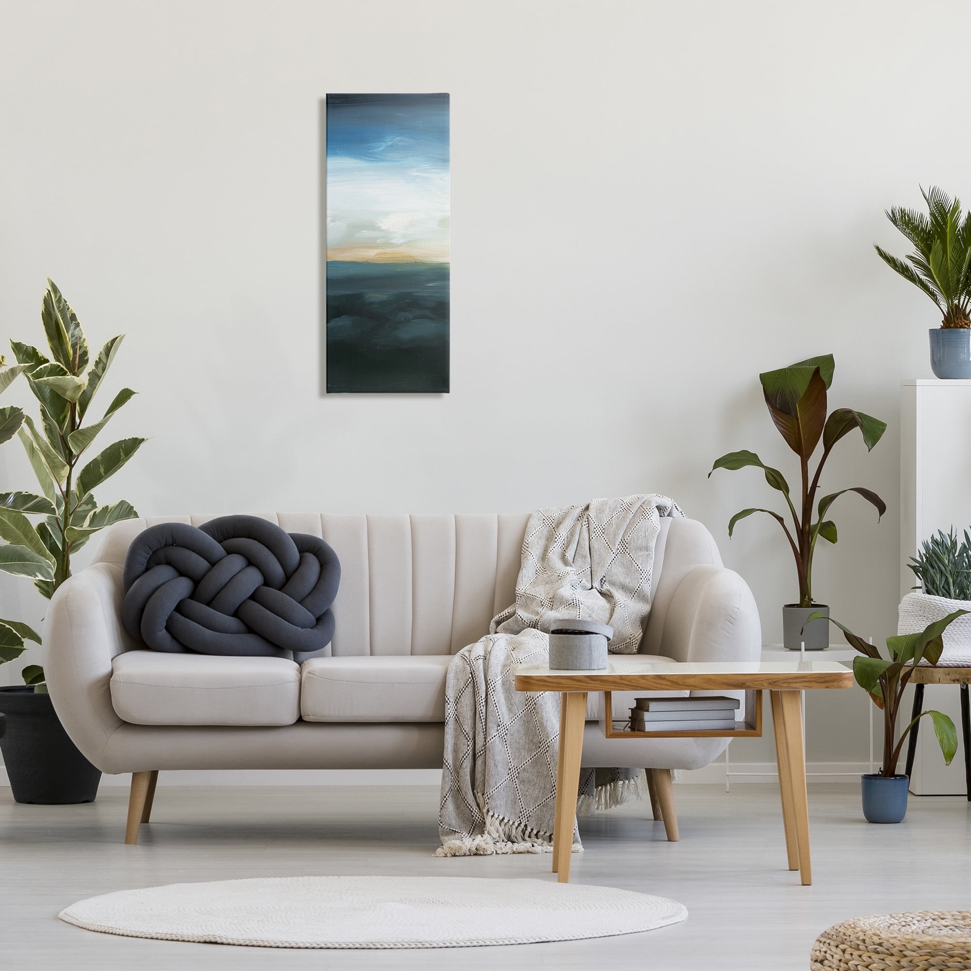 Stupell Industries Dark Abstract Sunrise Landscape Painting Gallery Wrapped Canvas Art Print Wall Art, 13 x 30