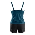 thumbnail image 5 of FASHOFT Plus Size Swimsuit for Women Tummy Control 2 Piece Tankini Bathing Suit V Neck Tankini Top with Floral Shorts Beach Poor Swimwear Green 20W, 5 of 5