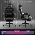thumbnail image 2 of Garvee Chaise Gaming, Repose-Pieds Rétractable, Soutien Lombaire et Appuie-Tête Réglables, Noir, 2 of 8