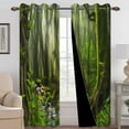 thumbnail image 4 of Pbobriich Jungle Forest Blackout Curtains,Green Tree Pattern DrapesThermal Insulated Window Curtain 42x108 Inch Set 2 Panels, 4 of 6