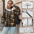 thumbnail image 6 of SCRAWLGOD Mushrooms Women's Zip Up Hoodie Plus Size S Graphic Hoodies for Women Park Comfortable Women Oversized Sweatshirt Soft Active Wear for Women Fashion, 6 of 7