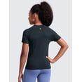 thumbnail image 2 of CRZ YOGA Girls Seamless Short Sleeve Athletic T Shirts Active Sports Casual Tees Crew Neck Kids Teen, 2 of 5