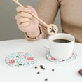 thumbnail image 6 of Kll Round Shape Drink Coasters Set Of 4,Pu Leather Absorbent Coasters Set Decorative Coffee Cup Coasters Housewarming Gift For Home Decor-Cute Flamingo, 6 of 9