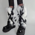 thumbnail image 6 of JZROCKER Women Punk Rivets Plush Leg Covers Harajuku Butterfly Winter Leg Warmer, 6 of 16