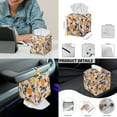 thumbnail image 7 of ZIATUBLES Orange Daisy Print Office Chair Cover Set of 5, Stretch Chair Cover with Armrest Slipcover, PU Leather Tissue Box Cover and Square Remote Caddy for Home Living Room, L, 7 of 7