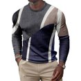 thumbnail image 1 of MAWCLOS Hauts à Imprimé Géométrique Mode pour Hommes Col Rond T-Shirts Style I m, 1 of 2