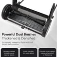 thumbnail image 3 of 21-Inch Push Lawn Sweeper, Grass, Lawn and Leaf Cleanup Collector with Large 3.5 cu. ft. Hopper Bag, Durable Wheels, and Dual Spinning Brushes, Grey, 3 of 8