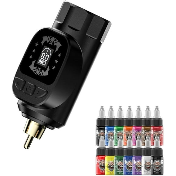 Tattoo Ink 1/2oz 14 Colors+Tattoo Battery Black 1pcs