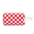thumbnail image 3 of 3pcs Women PU Grid Prints Waterproof Solid Travel Wash Cosmetic Bag (Yellow,M), 3 of 7