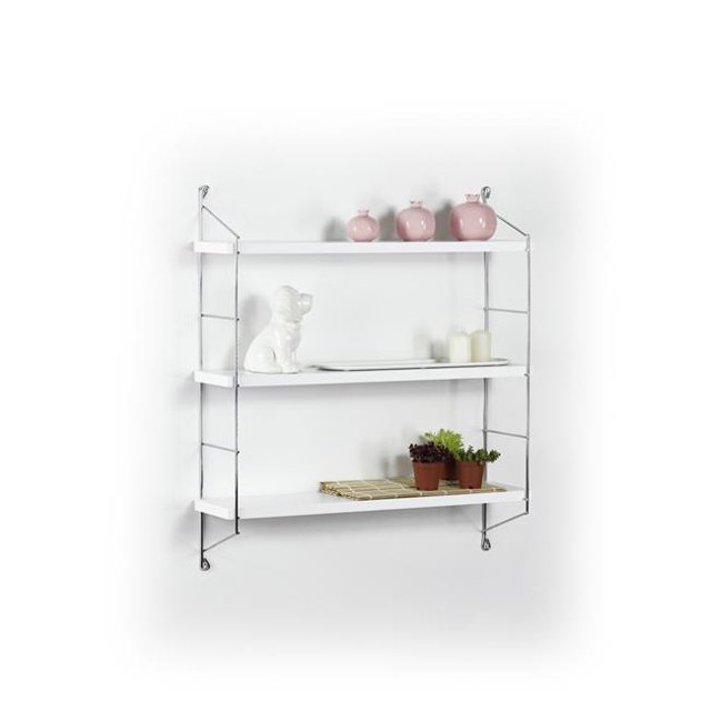 Furnia HD-ON35RF-NEE-SH-191103 Neelix Triple Shelf, White & Chrome