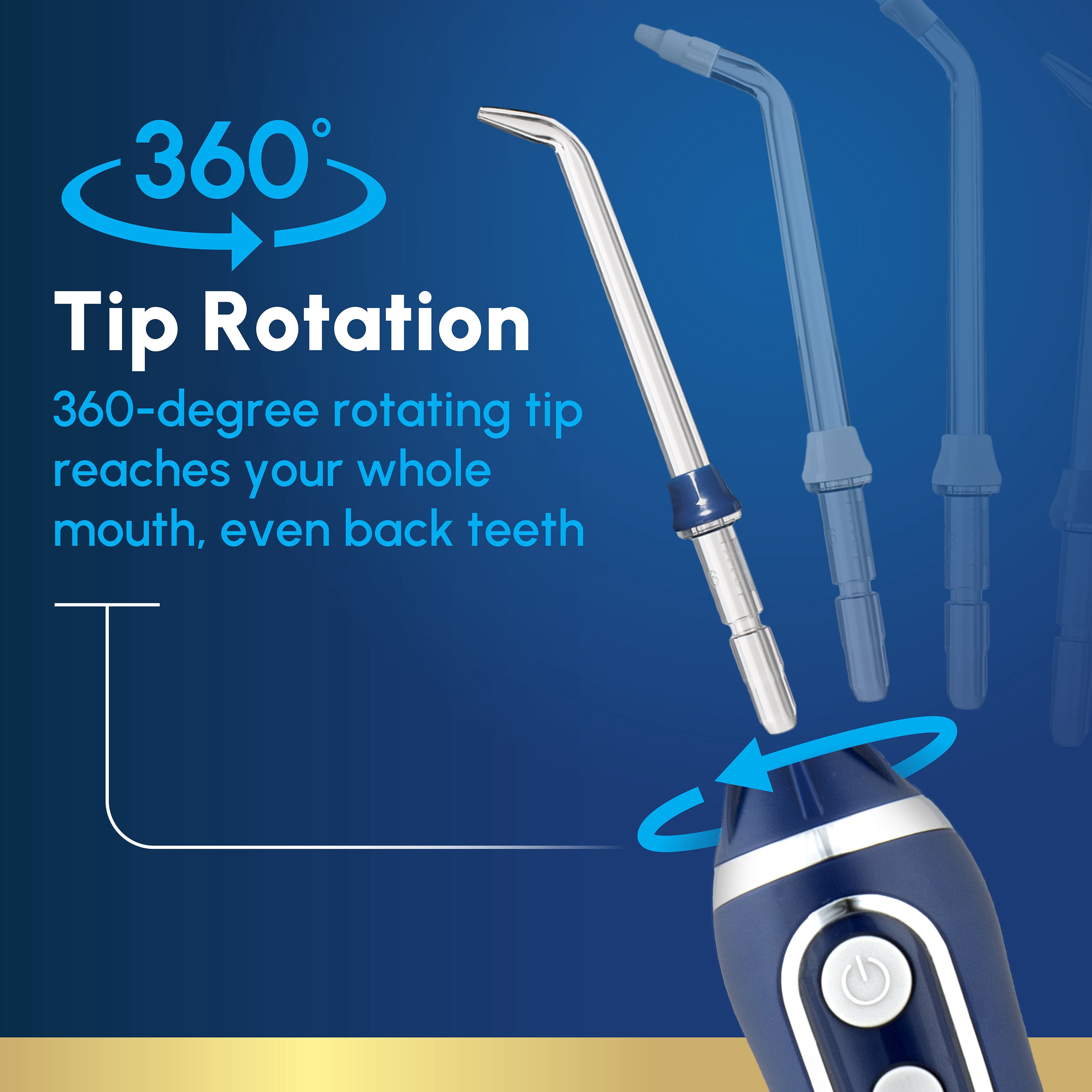 Waterpik Cordless Advanced 2.0 Water Flosser with 3 Settings, 4 Tips & Travel Bag, ADA Accepted, Blue