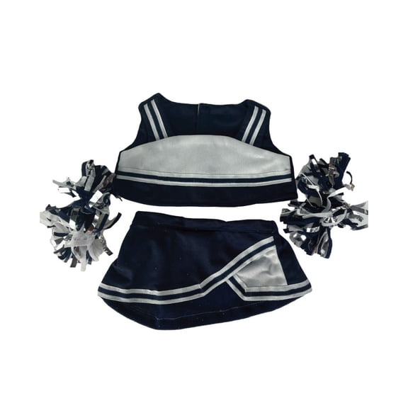 Navy and White Cheerleader Uniform for 14"-18" Plush Dolls, Dress Up Doll Clothes
