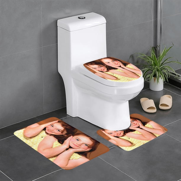Juego de Gemelas Juego de 3 alfombras de baño de coral fleece: tapete de baño + alfombra de inodoro en forma de U + funda de tapa de inodoro en forma de O