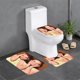 thumbnail image 1 of Juego de Gemelas Juego de 3 alfombras de baño de coral fleece: tapete de baño + alfombra de inodoro en forma de U + funda de tapa de inodoro en forma de O, 1 of 6