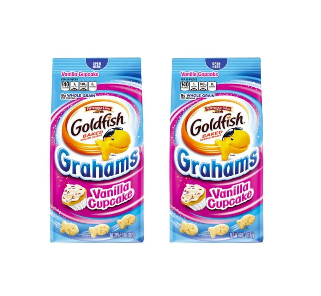 Goldfish Baked Whole Grain Graham Snacks 6.6Oz, 2 Pack (Vanilla Cupcake