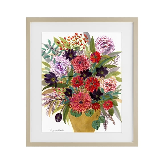 Stupell Industries Celebration Flower Bouquet Birch Framed Print Under Glass, design by Suzanne Allard