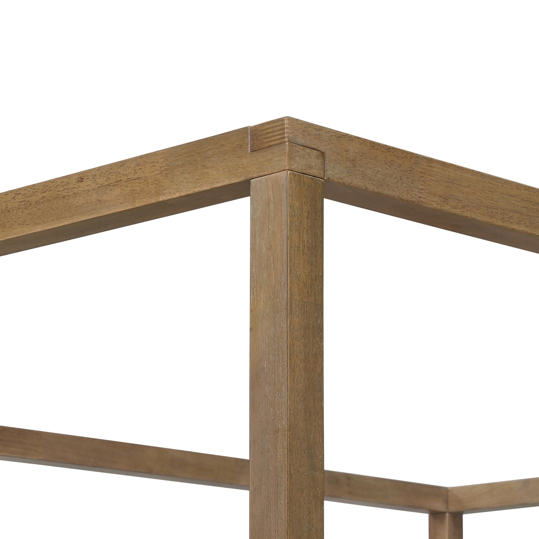 Christopher Knight Home Farmhouse King Canopy Bed Frame with Headboard, Solid Wood Frame, Antique Natural