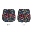 thumbnail image 3 of Pofeuu Adventure Camping Badge Print Women's Athletic Shorts Running Workout Shorts Tummy Control Quick Dry Gym Shorts with Pockets Double layer sports shorts-Large, 3 of 7