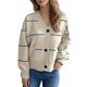 thumbnail image 2 of Suéter de cuello en V para mujer, moda de invierno, tejido a rayas, suelto, de manga larga, cárdigan con cuello en V, suéter para mujer, 2 of 4