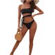 thumbnail image 3 of TRKIYQC 2 Piezas Bikini de Verano para Mujer Color sólido Tops Acolchados de un Hombro + Tangas de Cintura Baja Traje de baño para Damas, S/M/L/XL TRKIYQC moderno, 3 of 9