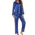 thumbnail image 6 of Henpk Womens Dresses Spring Summer Plus Size Casual Satin Silk Pajamas Cardigan Nightdress Bathrobe Ladies Robes Underwear Sleepwear Blue M, 6 of 6
