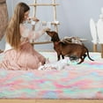 thumbnail image 5 of IR Imperial Rooms Solid Accent Shag Rug 2x3ft for Entryway Soft Fluffy Area Shaggy Rug Rainbow, 5 of 11