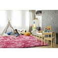 thumbnail image 3 of Junovo Luxury Velvet Shag Area Rug Modern Indoor Fluffy Rugs, Extra Comfy and Soft Carpet For Bedroom Living Room Kids Room,5'x8',Hot Pink, 3 of 7