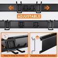 thumbnail image 4 of INCLY Garage Garden Tool Organizer Wall Mount, 48 Inch Black Metal Yard Tool Holder Stroage System, Heavy Duty Garage Wall Organization with 3 Racks & 6 Adjustable Hooks for Shovel, Rake, Chairs, 4 of 7