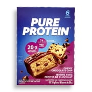 Pure Protein Bars, Gluten Free, Chewy Chocolate Chip, 50g, 6ct