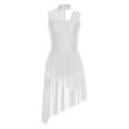 thumbnail image 3 of iiniim Lyrical Dance Dress for Women Irregular Flowy Tulle Skirt Leotard Contemporary Dancewear White S, 3 of 7