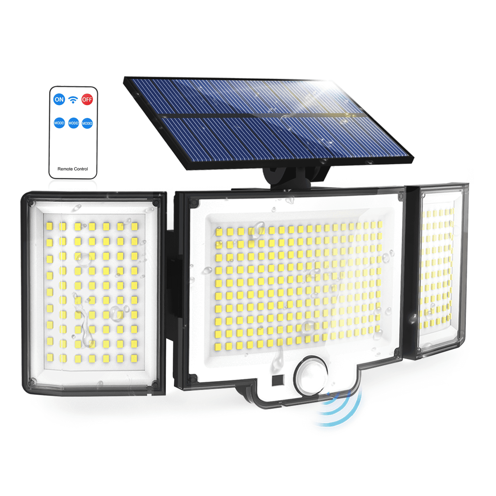 Solar Flood Lights Outdoor – 10,000 Lumens LED – 10,000mAh Battery – IP65 Waterproof – Motion Sensor + Dusk-to-Dawn – Remote Control – 270° Wide Coverage – Die-Cast Aluminum