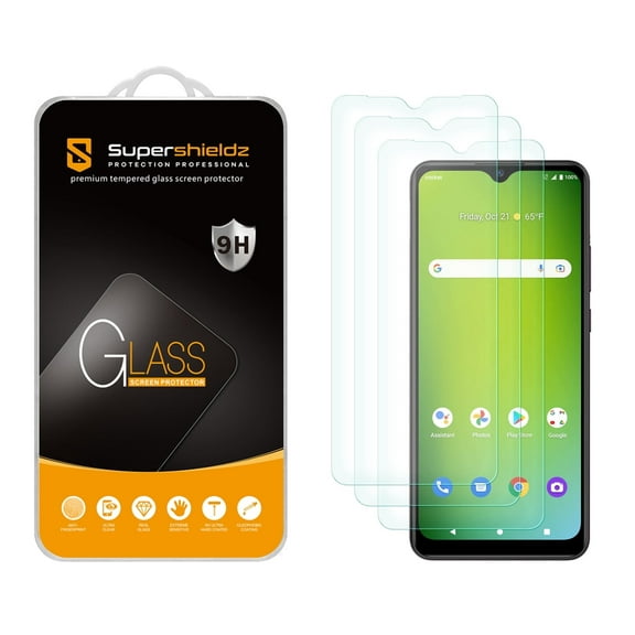 (3 Pack) Supershieldz Designed for AT&T Motivate Max and Cricket Ovation 3 Tempered Glass Screen Protector, Anti Scratch, Bubble Free