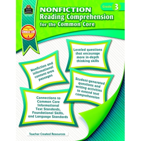 Teacher Created Resources Nonfiction Reading Comprehension for the Common Core Book, Grade