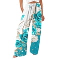 thumbnail image 2 of Mitankcoo Women Wide Leg Pants - Plus Size Vintage Floral Print Casual Flowy Lounge Pants with Pocket Multi-color Pants Size 3XL, 2 of 4