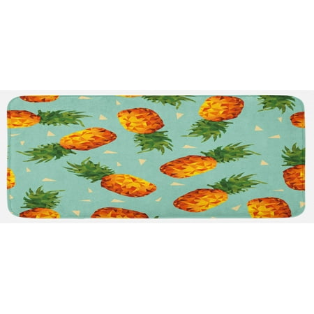 

Retro Kitchen Mat Poly Style Pineapples Motif Vintage Beach Summer Modern Illustration Plush Decorative Kitchen Mat with Non Slip Backing 47 X 19 Olive Green Seafoam by Ambesonne