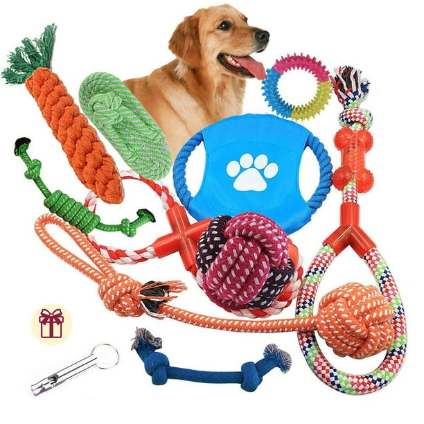 Coolmade Dog Rope Toys 10 Pack Set Pet Puppy Teething Chew Rope Tug