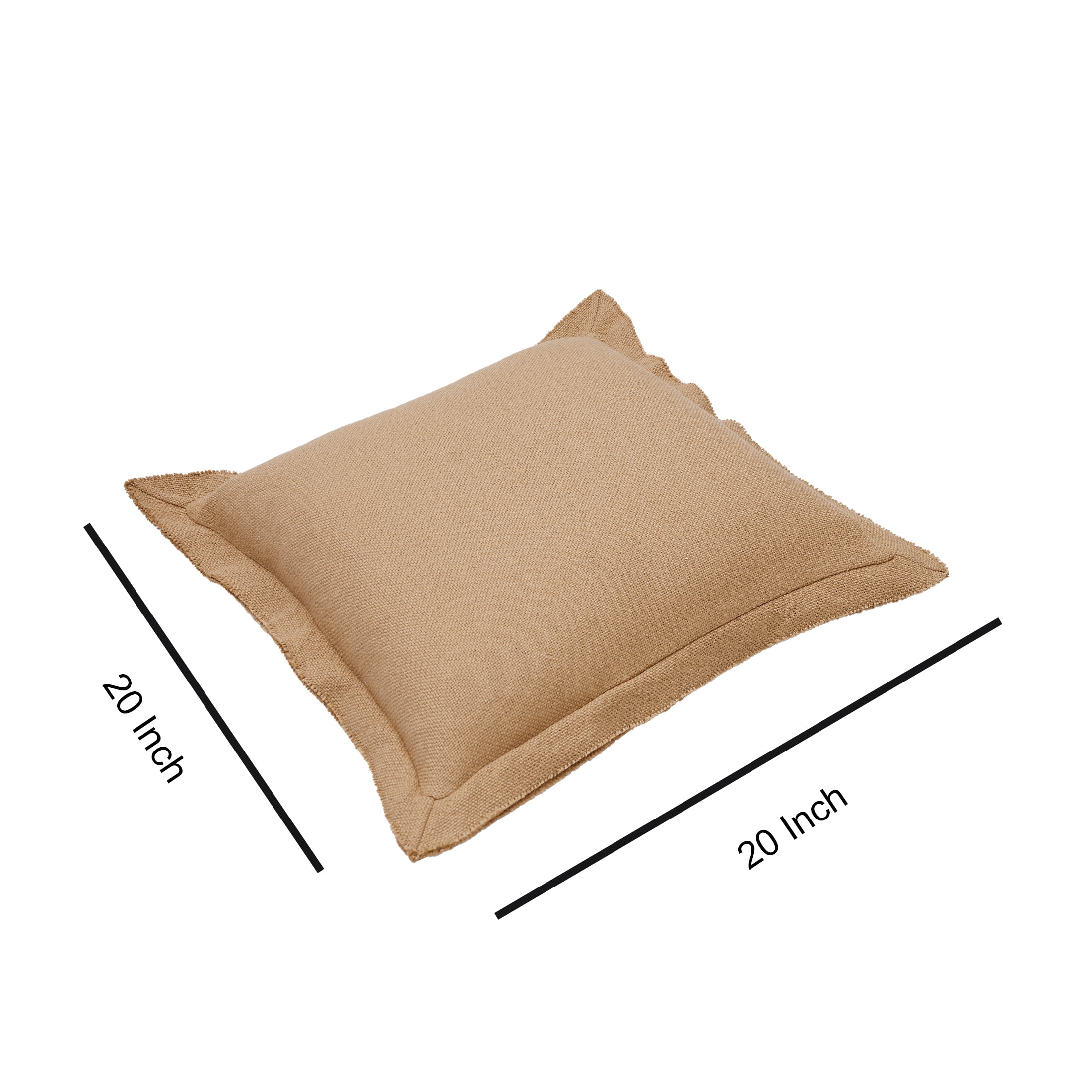 Better Homes & Gardens 20x20 Blake Bi-Flange Throw Pillow Cover, Dark Caramel