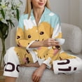 thumbnail image 6 of Salouo Cute Dog In Bathtub1 Pattern Women's Pajamas Set Long Sleeve Button Down Sleepwear Soft Pj Lounge Sets for women 2 Piece Pjs Set with Long Pants-Small, 6 of 7