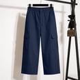 thumbnail image 5 of JSKUMAR Baggy Cargo Capri Pant for Women Casual High Waist Lightweight Hiking Streetwear Outfits with Multi Pockets Navy001|M, 5 of 7
