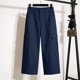thumbnail image 5 of Pantalones Elásticos de la Cintura para las Mujeres Color Sólido Capris de Longitud Completa con Bolsillos, Mujeres Elásticas de la Cintura Capris de Verano, 5 of 7