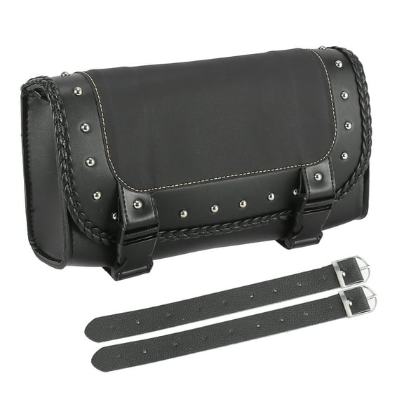 Unique Bargains Motorbike Saddlebag Handlebar Pouch Bags Cycling Luggage Bag Waterproof Faux Leather Black