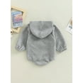thumbnail image 4 of Bagilaanoe Newborn Baby Girl Boy Hooded Romper Sweatshirt Long Sleeve Bodysuit Fall Winter Pullover with Pocket 6M 12M 18M 24M Infant Casual Tee Tops, 4 of 8