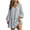 Light Blue, variant on Women V Neck Bubble Long Sleeve Mini Dress Vertical Stripe Print Ruffle Tiered Dress