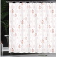 thumbnail image 3 of Ambesonne Pastel Shower Curtain, Soft Hatches and Leaves Art, 69"Wx70"L, Blush Rust and White, 3 of 4