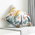 thumbnail image 4 of Throw Pillow Covers 18x18 Inch, Yellow Green Leaves Decorative Pillow Cases for Couch Sofa Bed, Retro Watercolor Floral Cotton Linen Square Home Decor Pillowcases with Hidden Zipper, 4 of 7