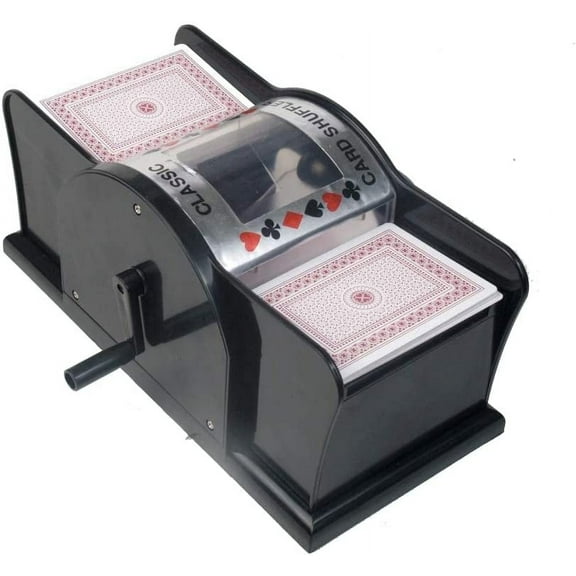 Manual Card Shuffler Machine for Casino Poker Deck/Playing Cards, Bridge and Poker, Casino Style, 1-2 Deck, Handle Shuffle