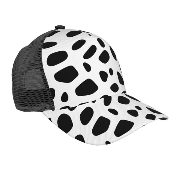 Curved Trucker Hat Cow Spots Adjustable Mesh Back Baseball Snapback Cap For Men
