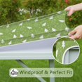 thumbnail image 6 of Green Christmas Tree Pattern Square Fitted Tablecloth with Elastic Edge,Square Table Cover,Washable Elastic Table Cover for Home Kitchen Party Decor 36"x36", 6 of 6
